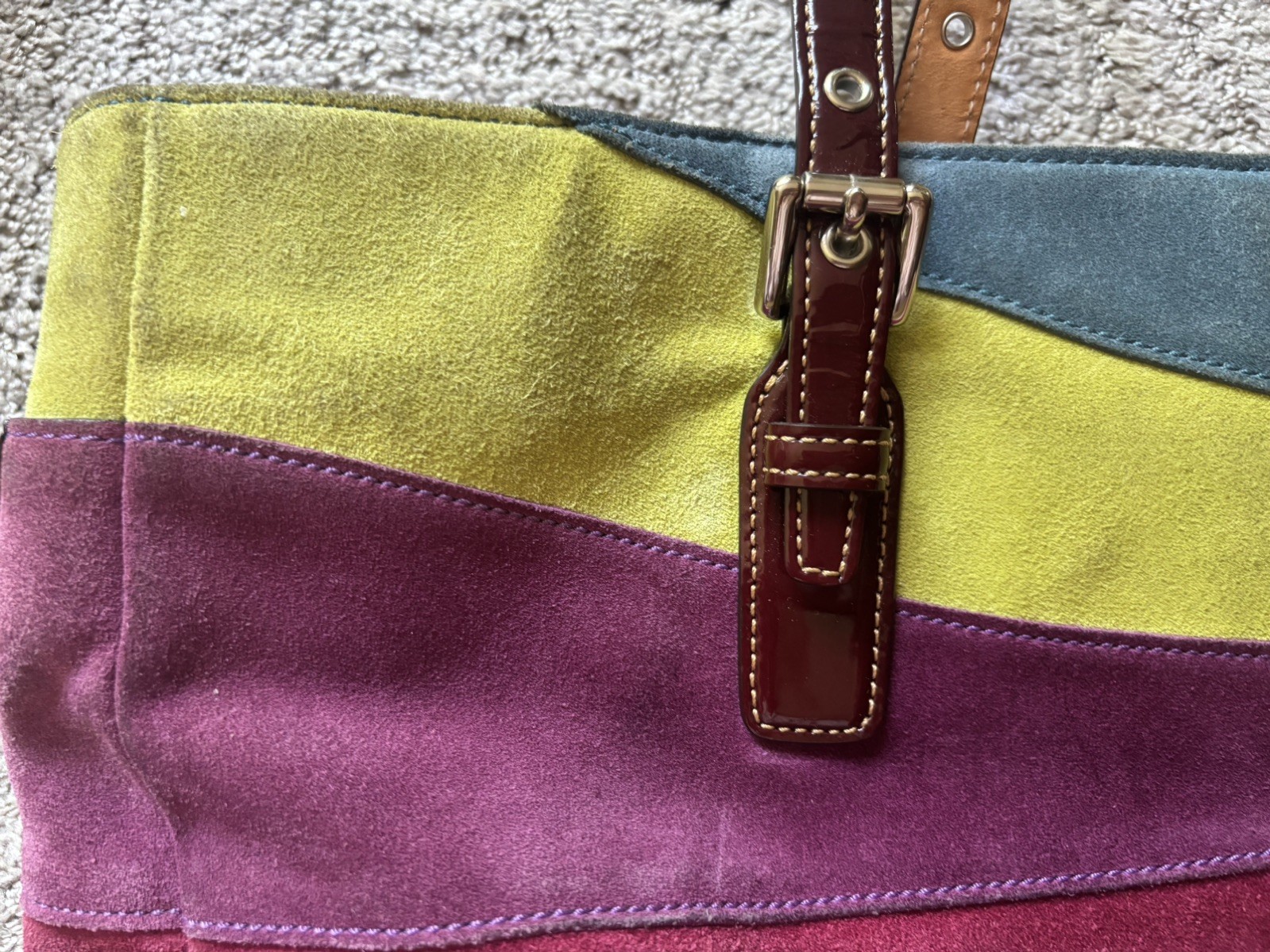 COACH Ltd Edition Wave Design Suede Large Tote + Wristlet & Dustbag