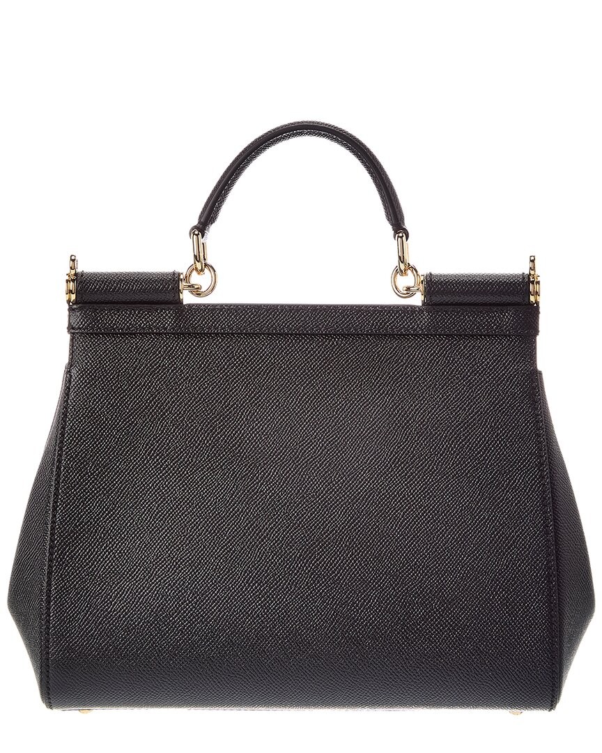 Dolce & Gabbana Sicily Large Leather Satchel Women’s Black
