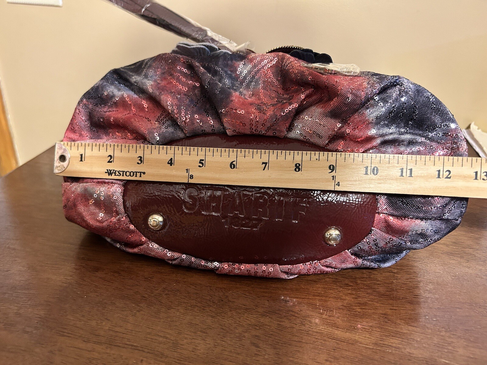 NEW Original By Sharif 1827 Exotic Genuine Leather Shoulder Bag Purse Wine Red