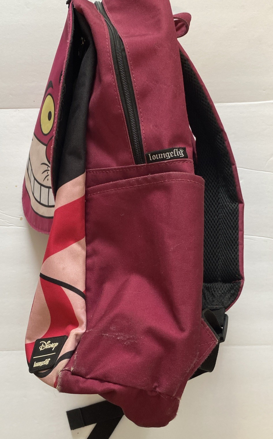 Loungefly Disney Alice in Wonderland Cheshire Cat Nylon Backpack Pink Purp RARE