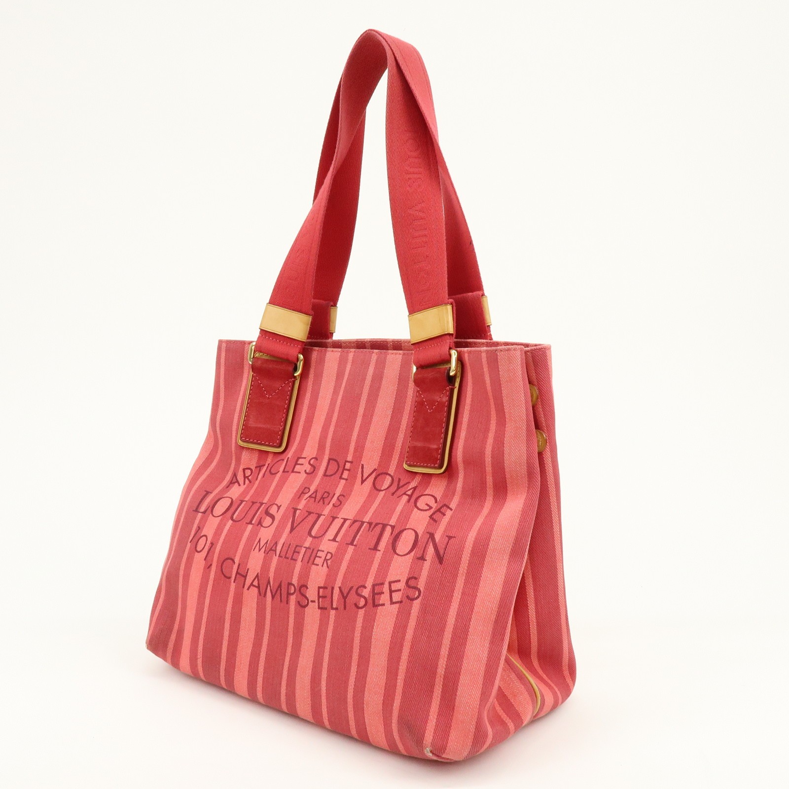 Louis Vuitton Plan Soleil Cabas PM Tote Bag Rouge Grenadine M94146 Auth Used F/S
