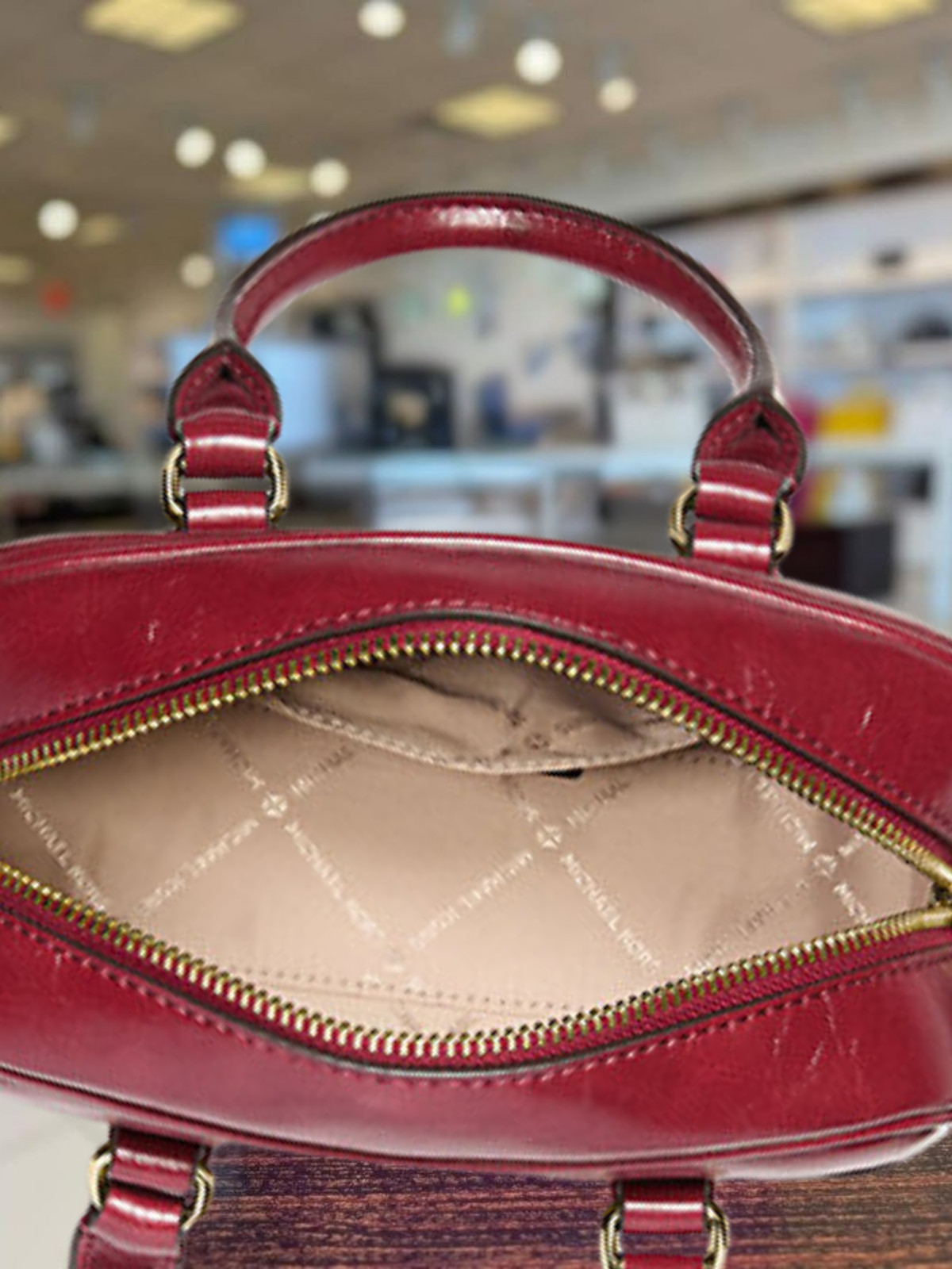 Michael Kors Thompson Extra-Small Handbag Shoulder Crossbody Satchel Bag Cherry