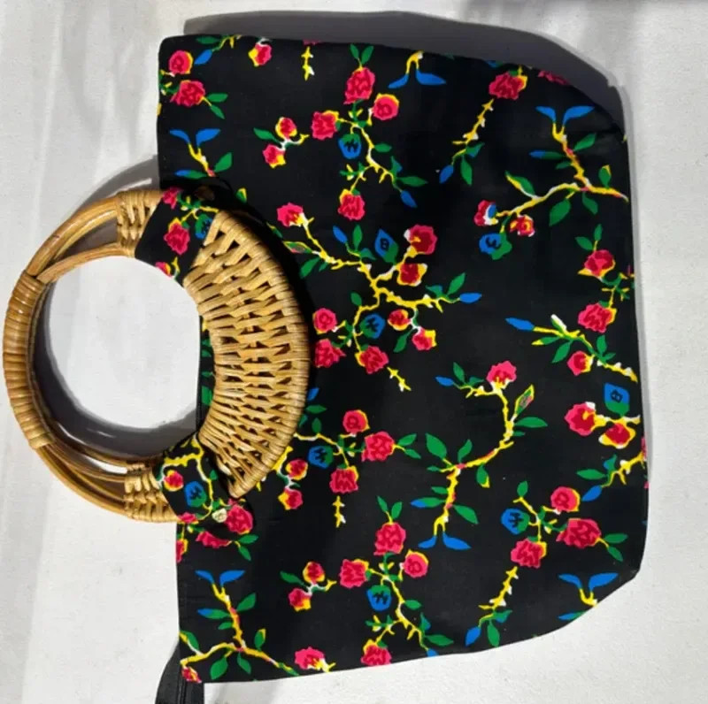 Black Floral Benin Purses