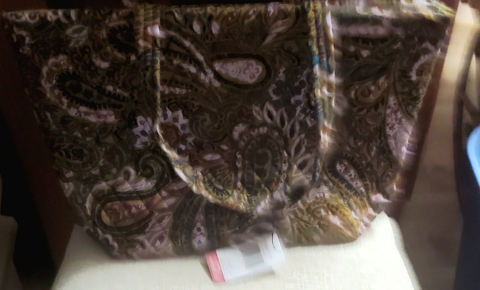 Vera Bradley EAST WEST Small Tote Tie Closure Lined Inner Zipper Pocket