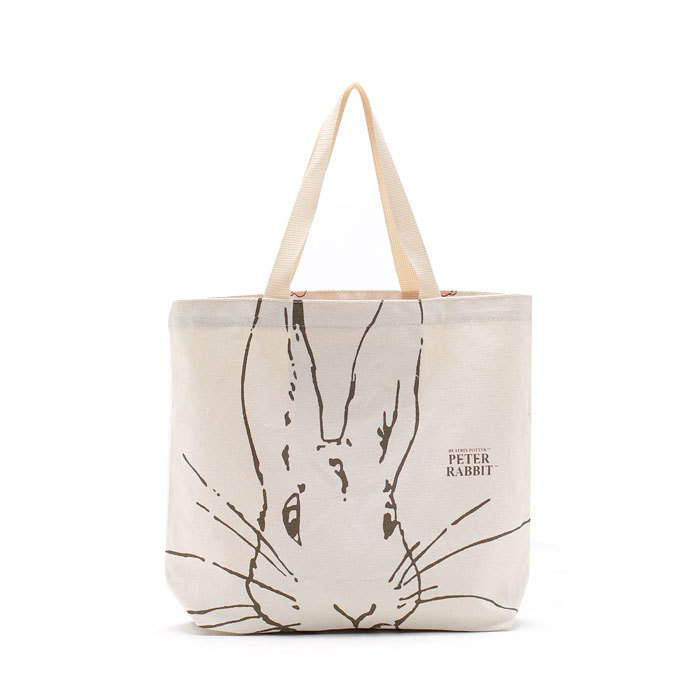 Again @ Lovely Peter Rabbit Shabby Rose With Pocket 100% Canvas Cotton Tote Bag