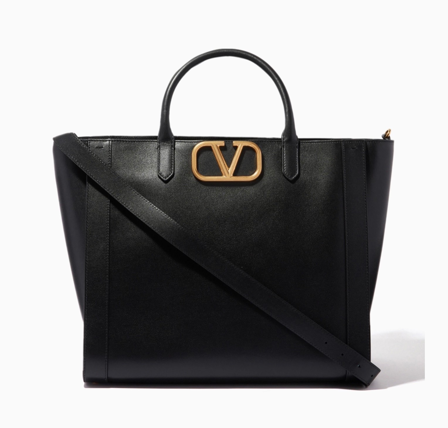 Valentino Garavani V-Logo Tote Bag in Black Calf Leather – Men’s / Women’s