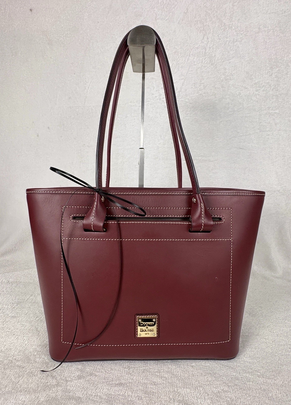 Dooney & Bourke Beacon Collection Slip Tote In Matte Bordeaux Vacchetta Leather
