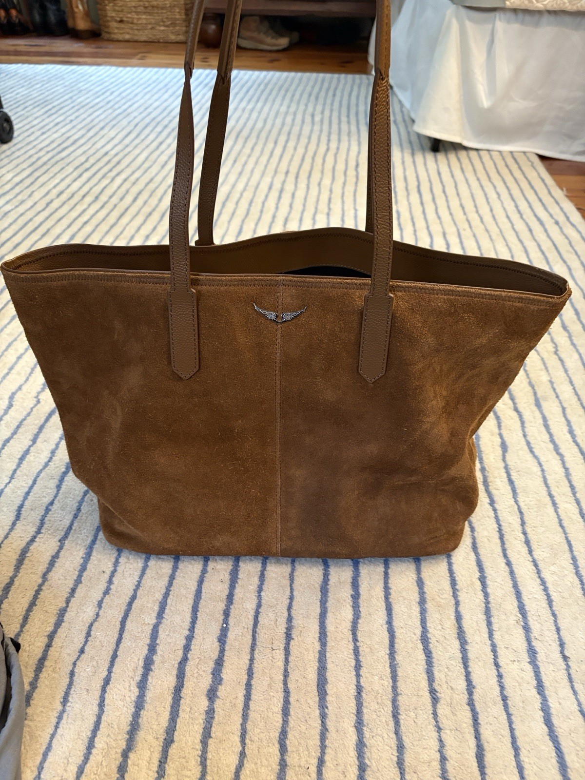 Zadig & Voltaire Brown Women’s Tote Bag Double Handles w/ Dust Bag Logo