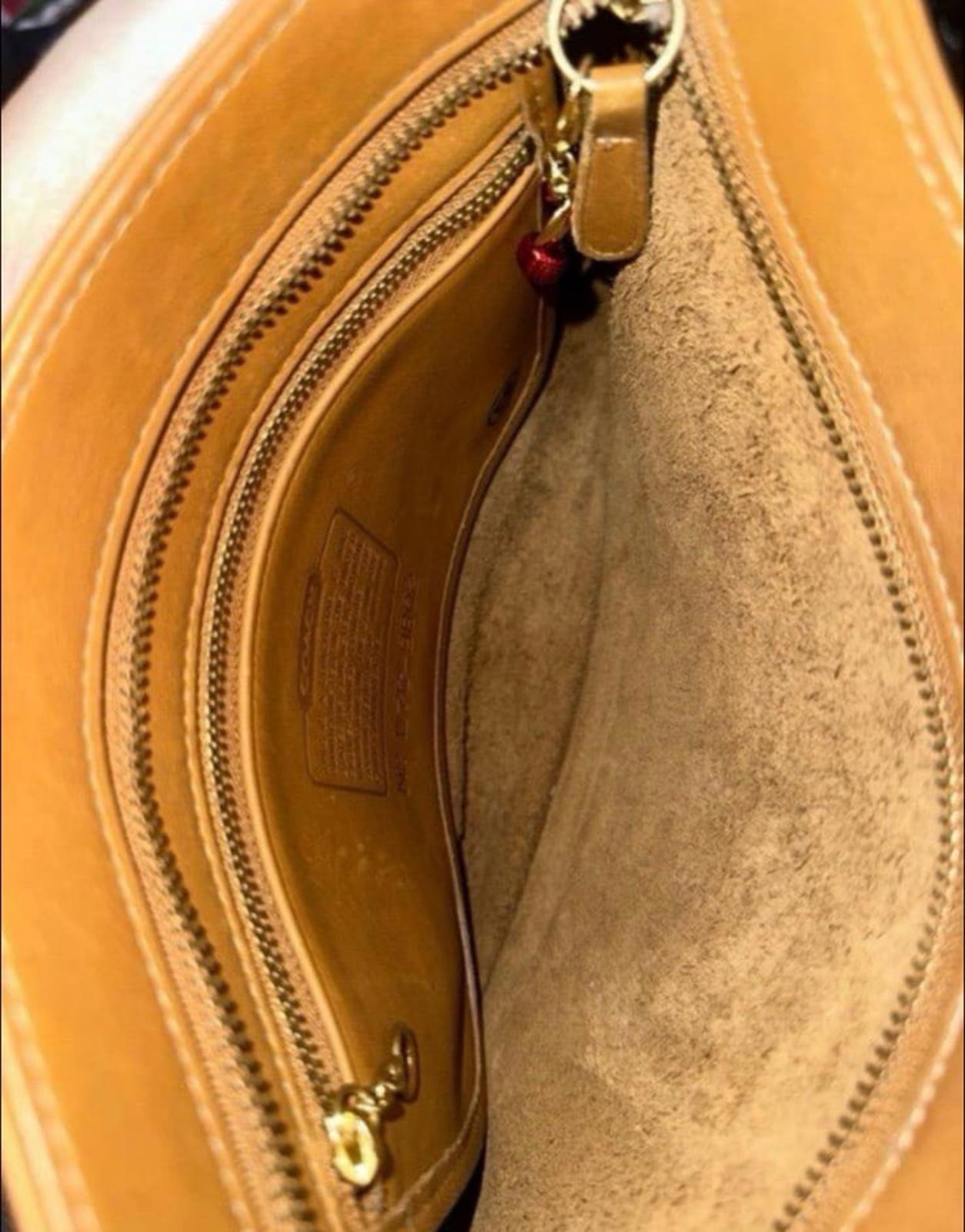 Vintage Coach Equestrian 9802 Camel brass crossbody purse Authentic