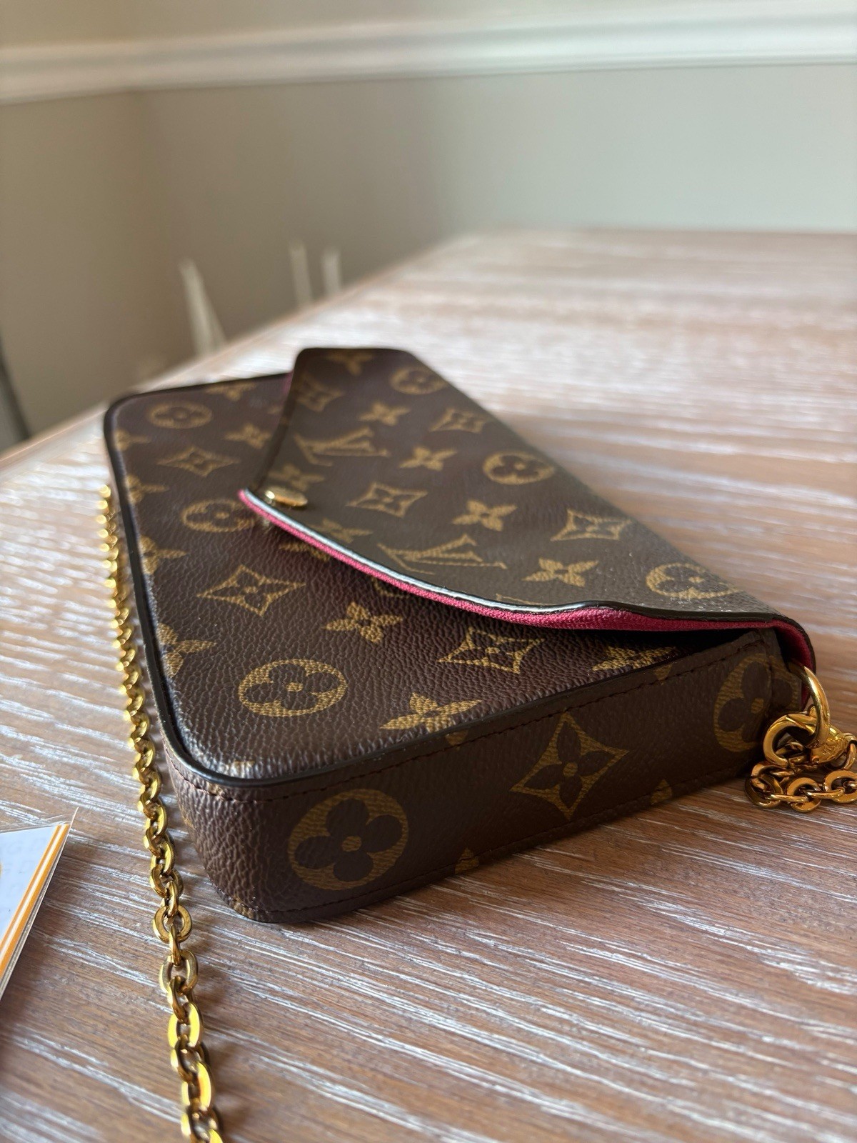 Louis Vuitton Monogram Pochette Felicie Small Chain Crossbody Snap w/ COA