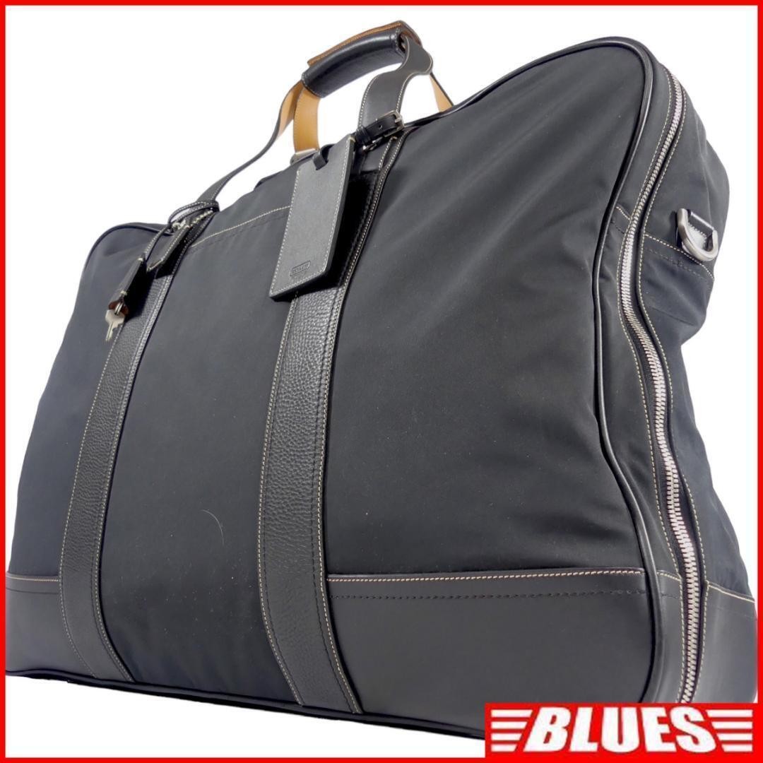COACH Leather Combination Boston Bag Coach Black Garment Bag Leather Travel Bag