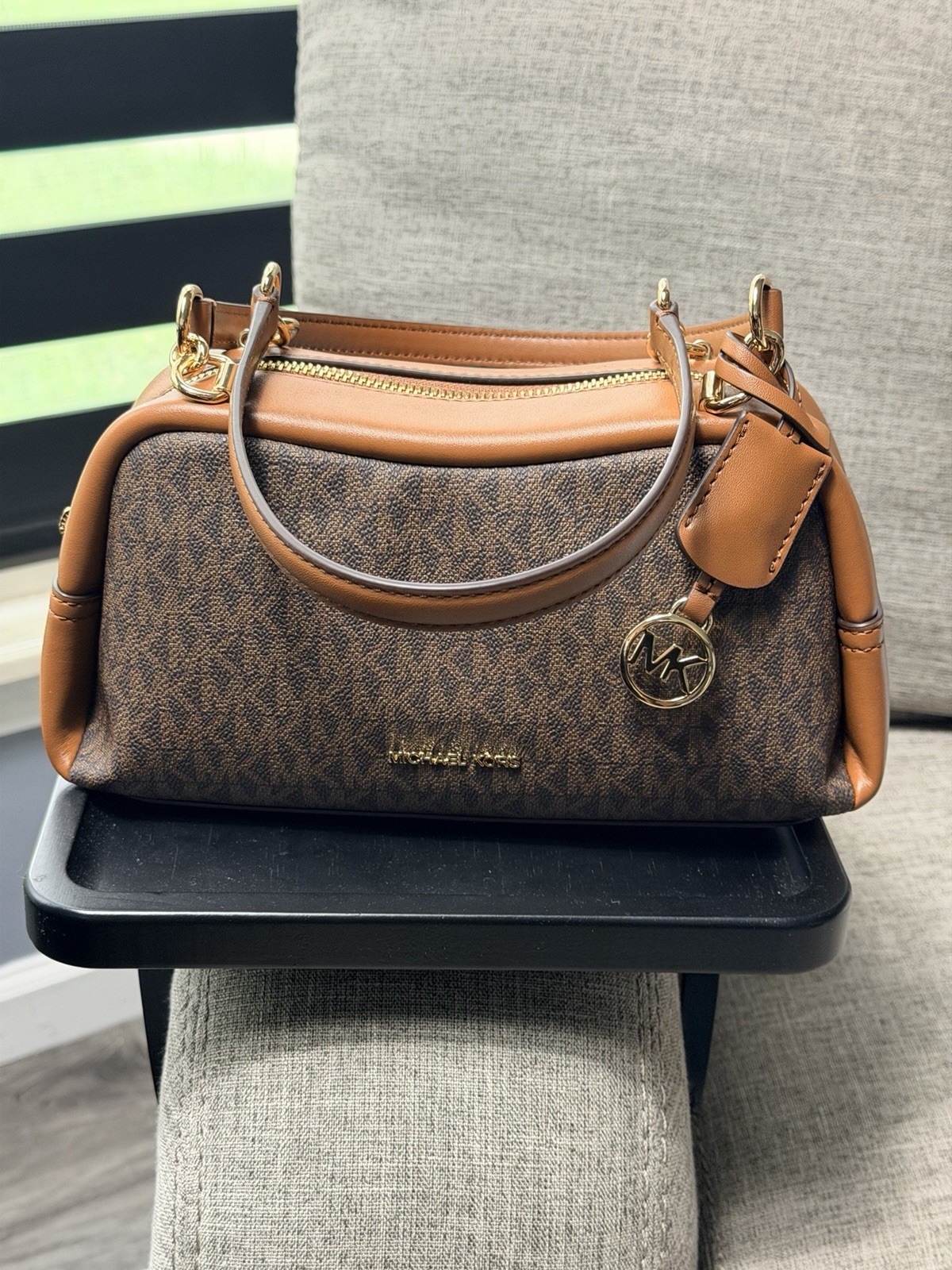 Michael Kors Cecily Small Signature Logo Shoulder Crossbody Bag Brown NWT