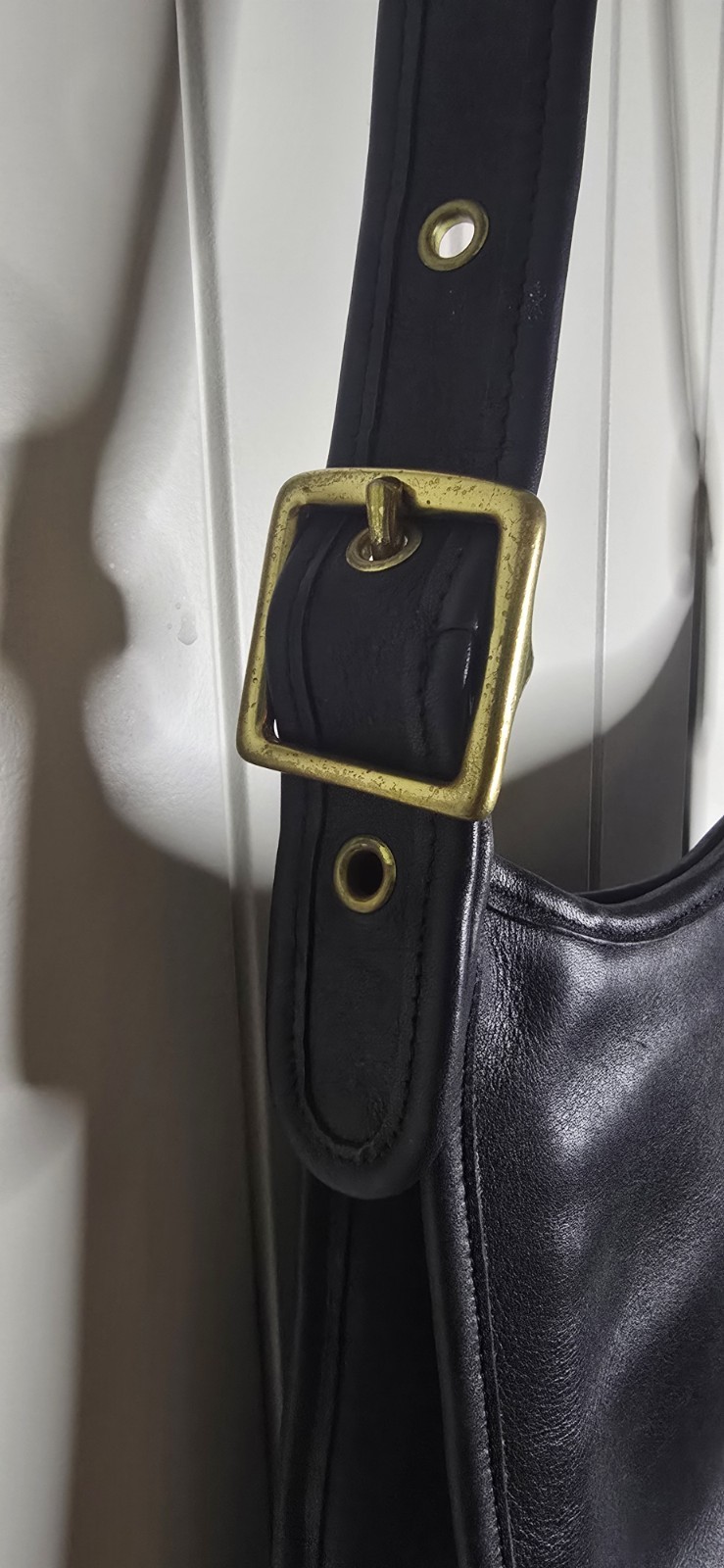 Vintage Coach Black Leather Legacy Zip Bag #9966 Unpolished Original Condition