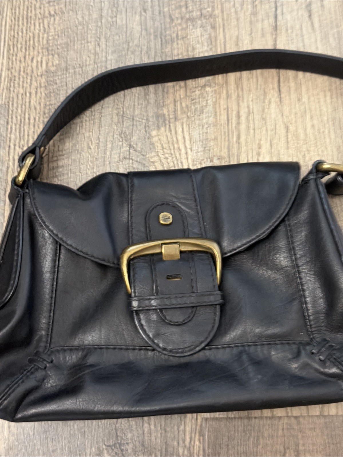 Vintage Fossil Purse/handbag Black Gold Hardware 12x8x4