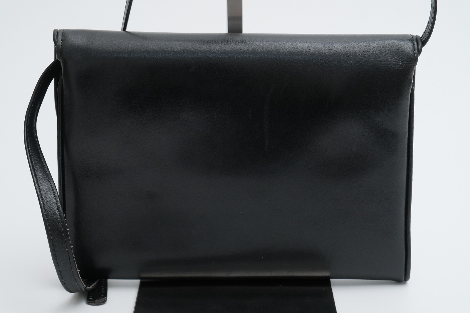 Vintage Gucci Shoulder Clutch Bag 2way Purse Crossbody Leather Black