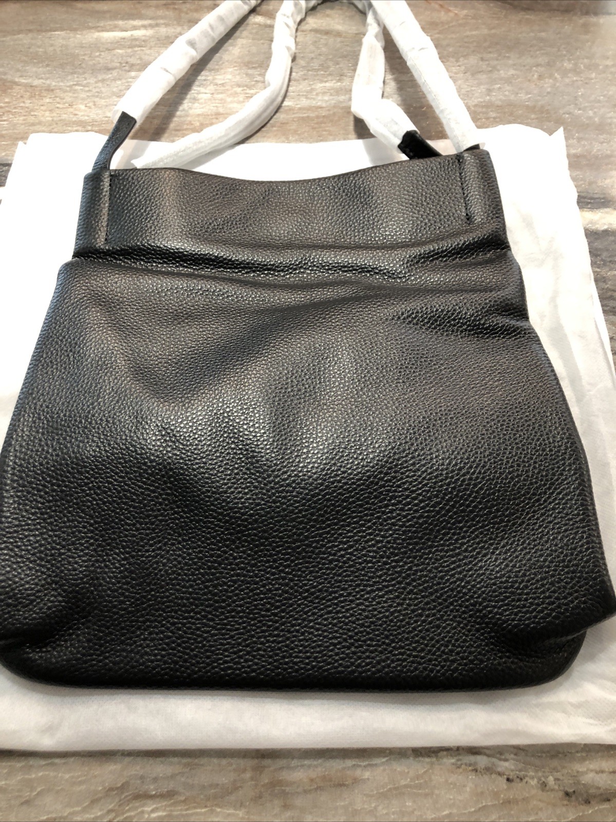 Kattee New Black Imported Leather Purse Handbag Dust Cover Bag Gold Played Zip