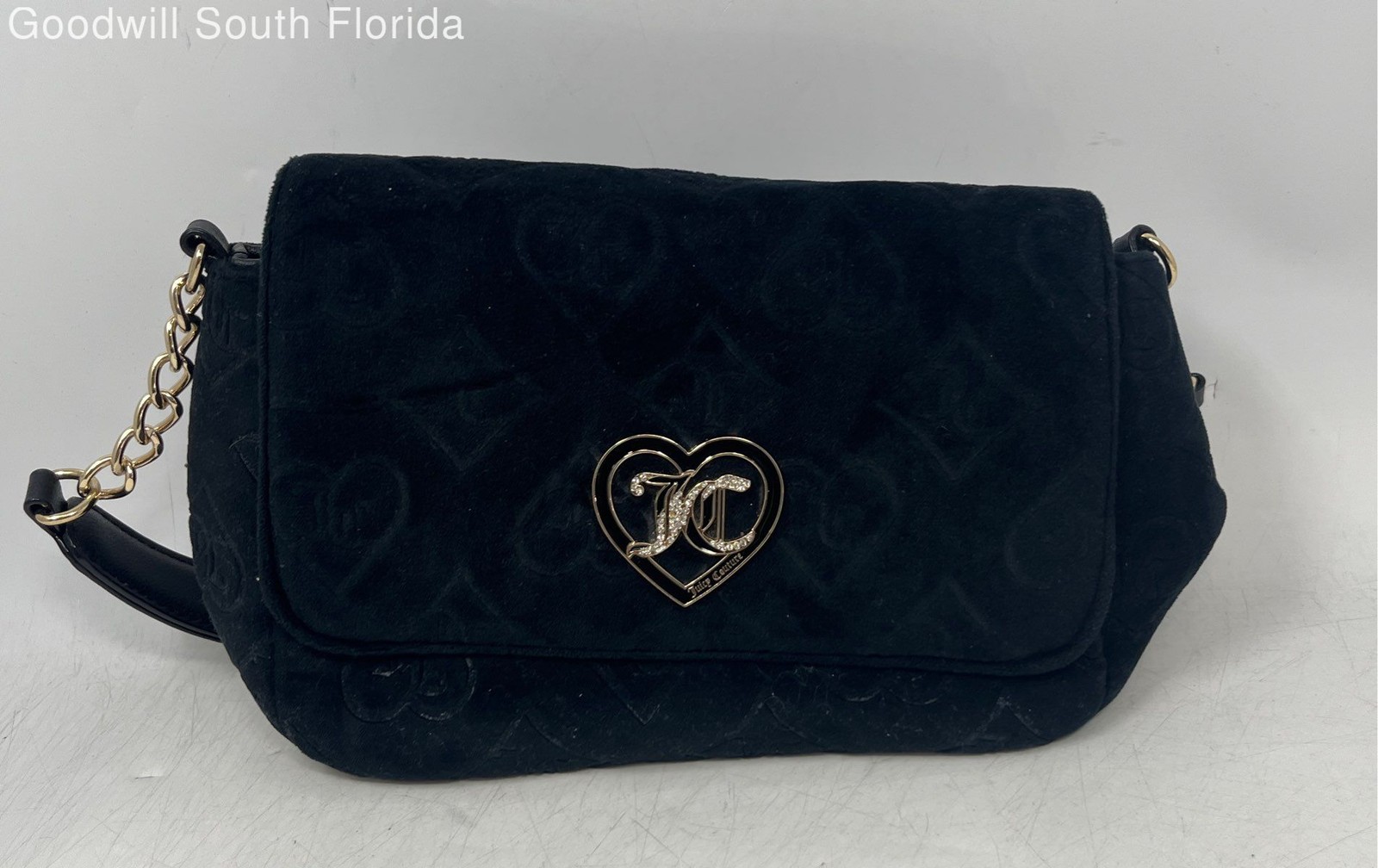Juicy Couture Womens Black Inner Pocket Chain Strap Medium Shoulder Bag