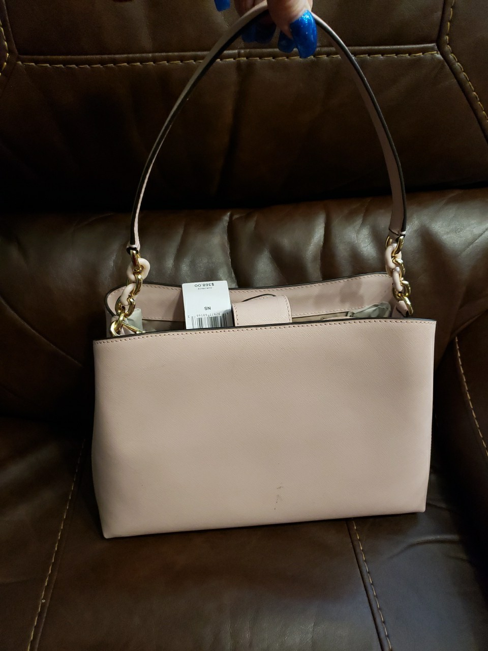 Michael Kors Pink Portia Sofia Large Satchel Saffiano Leather Ballet Bag, New