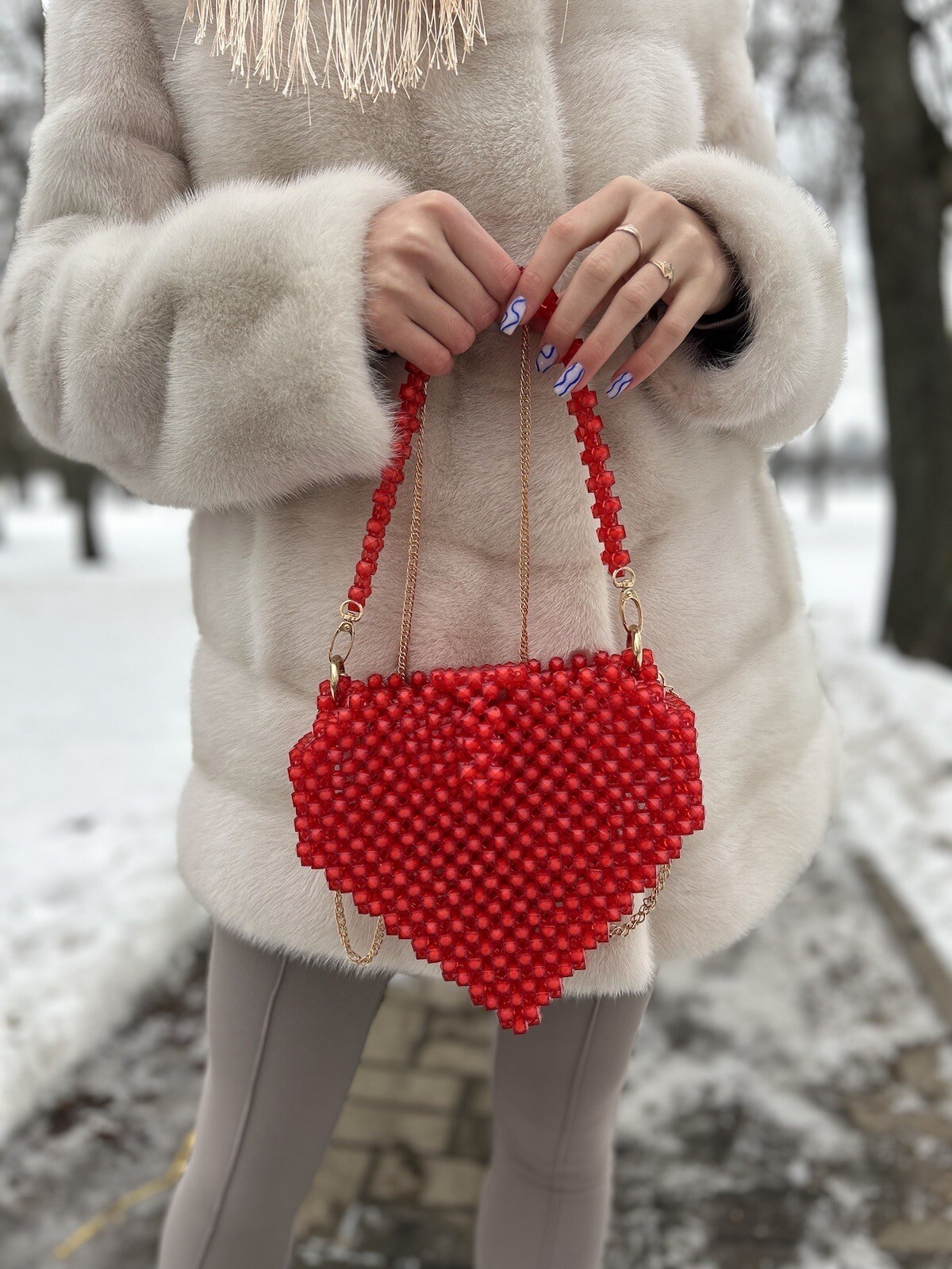 Handmade Сумка Из Бусин Сердце