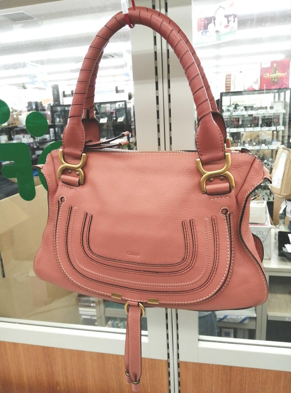 CHLOE Marcy Hand Shoulder Bag Pink 13.7×8.6×5.9 inch Authentic Used Japan