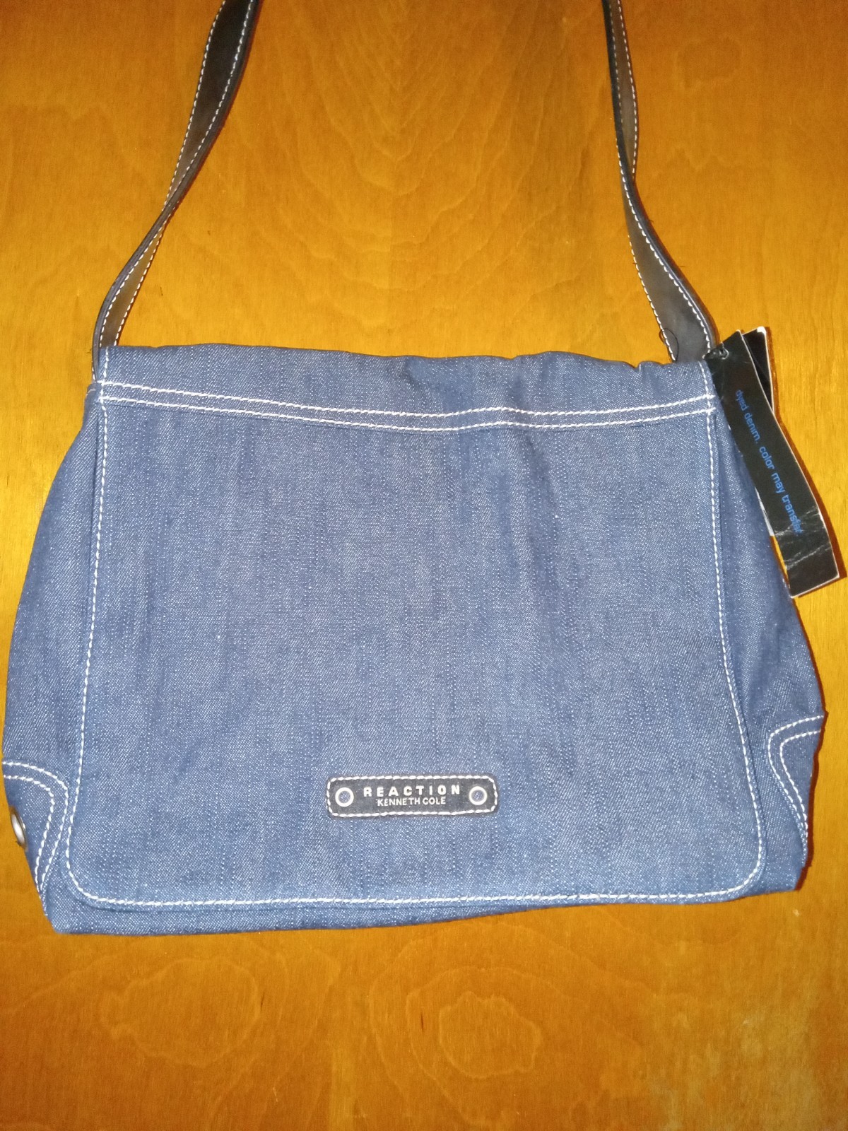 NEW Kennett Cole Reaction Dyed Denim Handbag Brand New