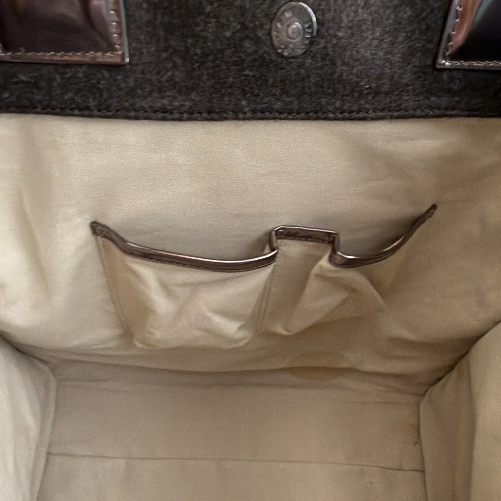 Tory Burch Grey Large Ella Tote Bag Metallic Logo Bronze