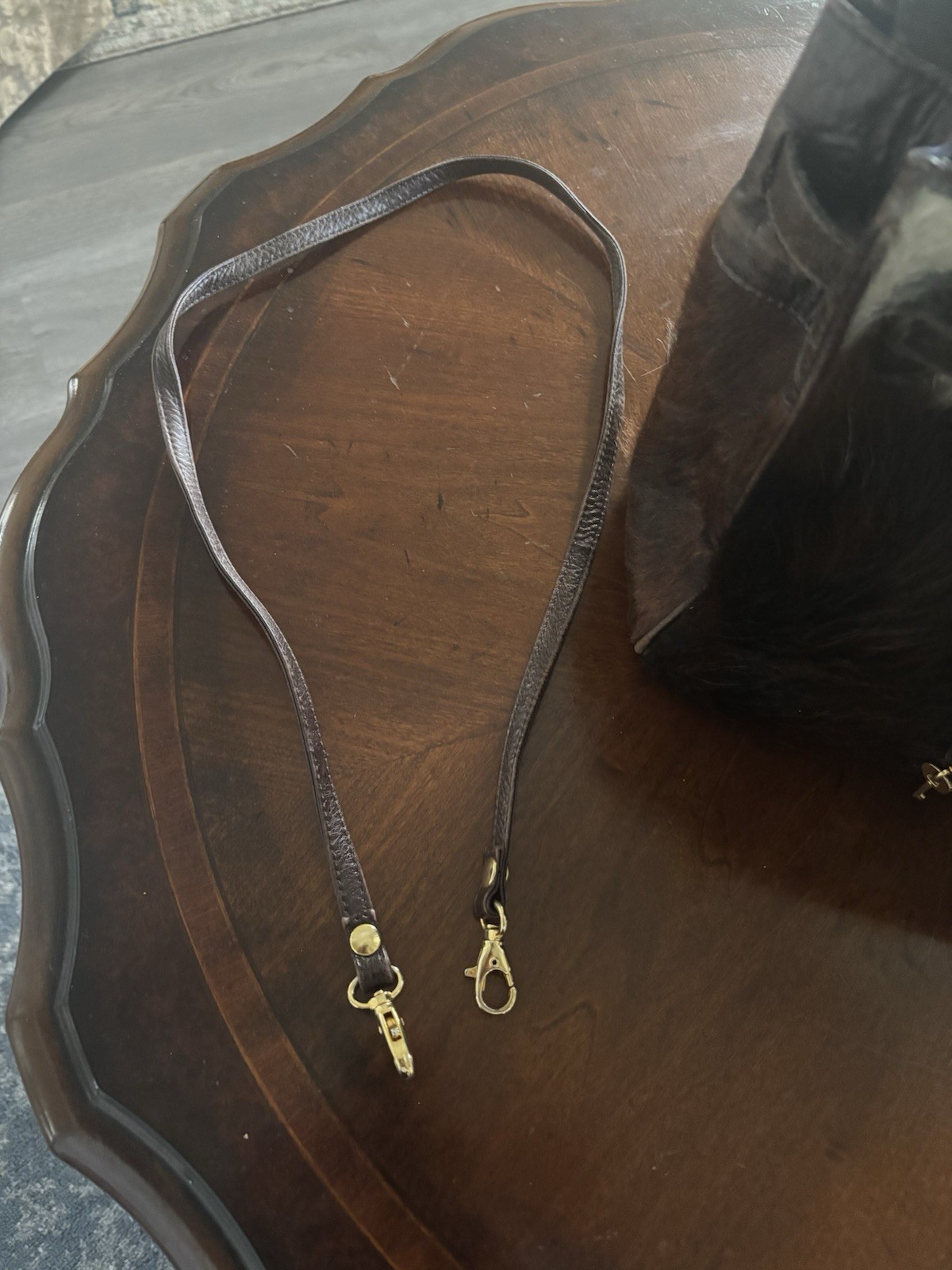 Italian Vintage Leather & Cowhide Satchel Top Handle w/ Padlock Key Gold