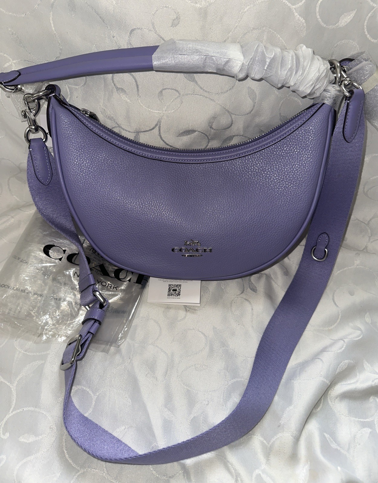 COACH ARIA SHOULDER/CROSSBODY BAG GENUINE LEATHER VIOLET BNWT
