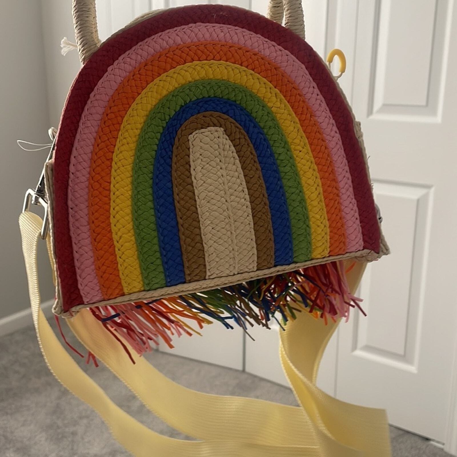 Rainbow Cross body bag mini zip fringe purse new with tag Target Pride Size Mini