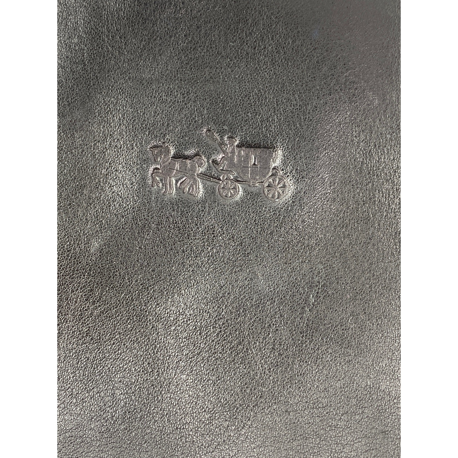 Coach Blue Black 100% Leather Reversible Zip Pocket ShoulderTote Bag Handbag OS