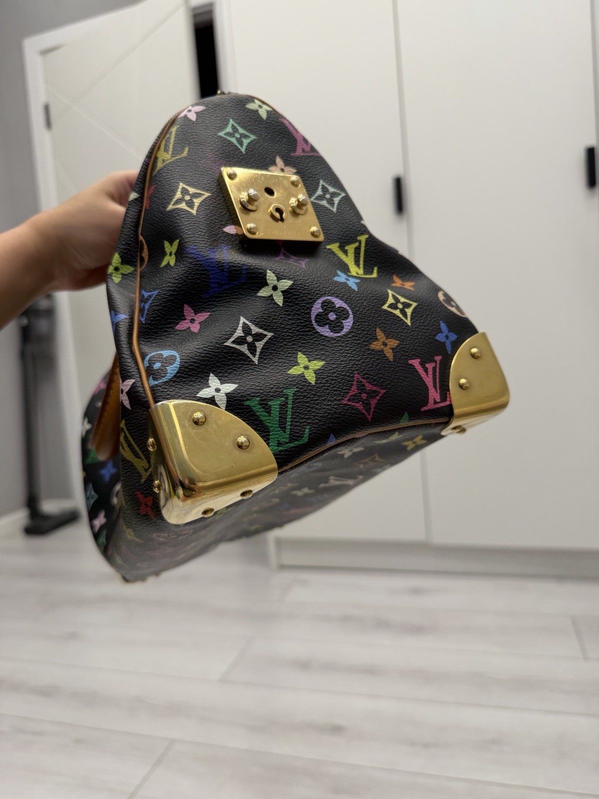 Louis Vuitton Х Takashi Murakami Black Multicolor Speedy Handbag Tote Bag