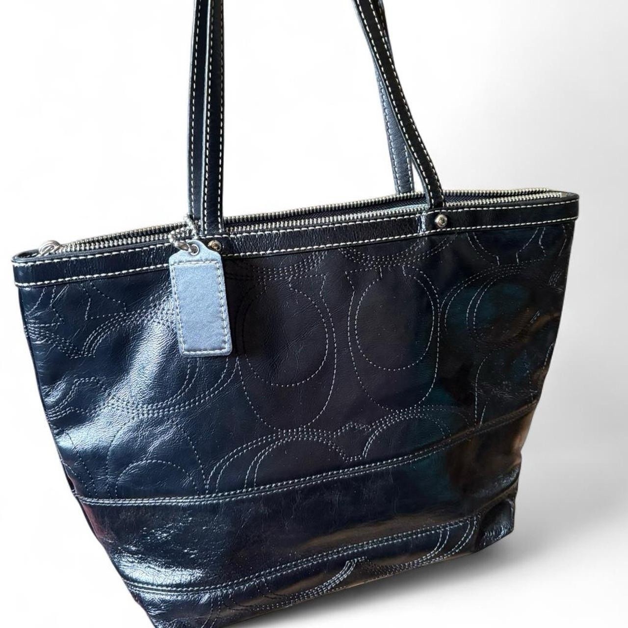 vintage coach east west gallery tote bag
