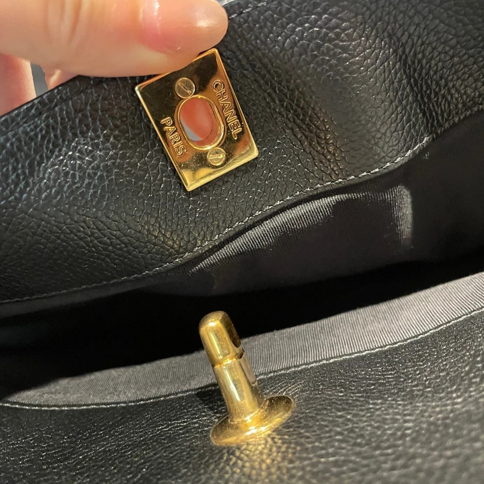 Chanel Cerf Executive Shopper Tote Black Caviar Leather Medium Shoulder Bag