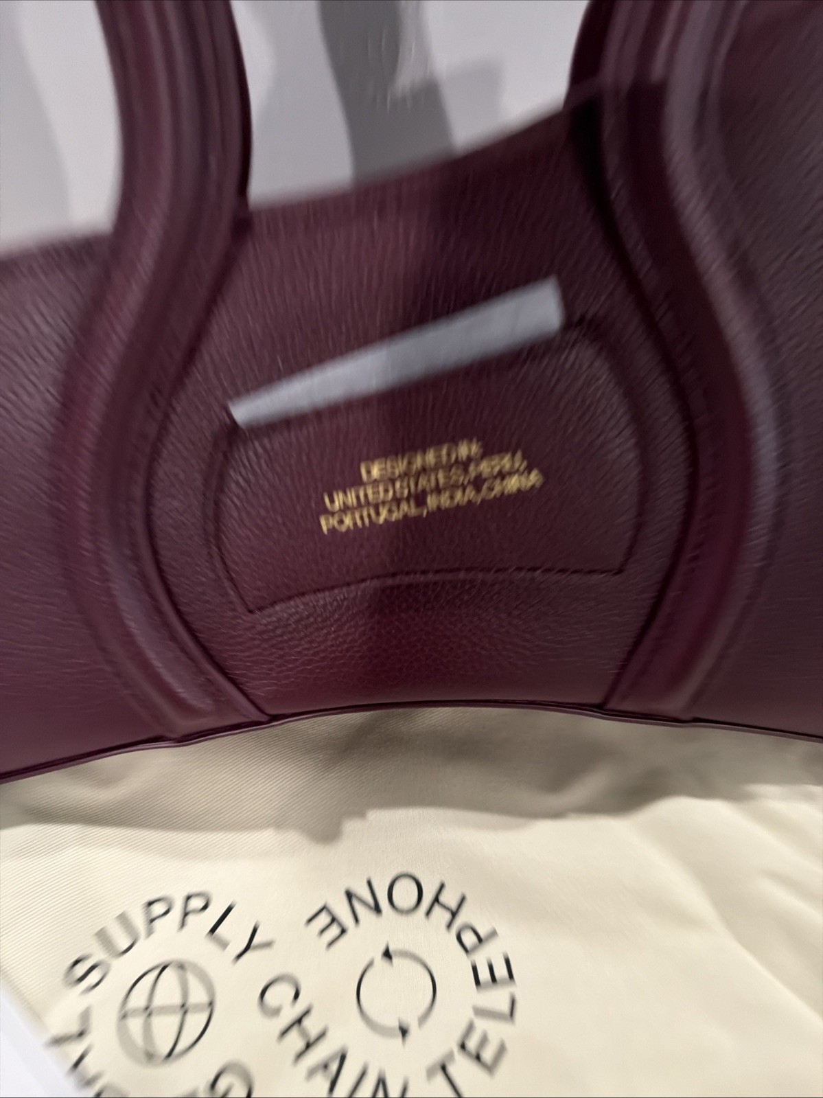 NIB New MSCHF GSCT Bag CDG Unreleased Global Supply Chain Telephone Burgundy Bag
