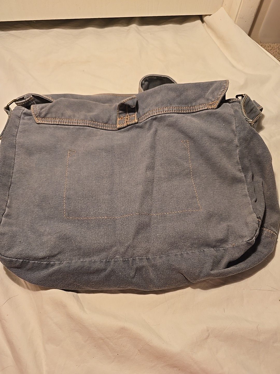 Blue Denim Canvas Fabric Messenger Bag Standard Issue Surplus Goods M055IM0