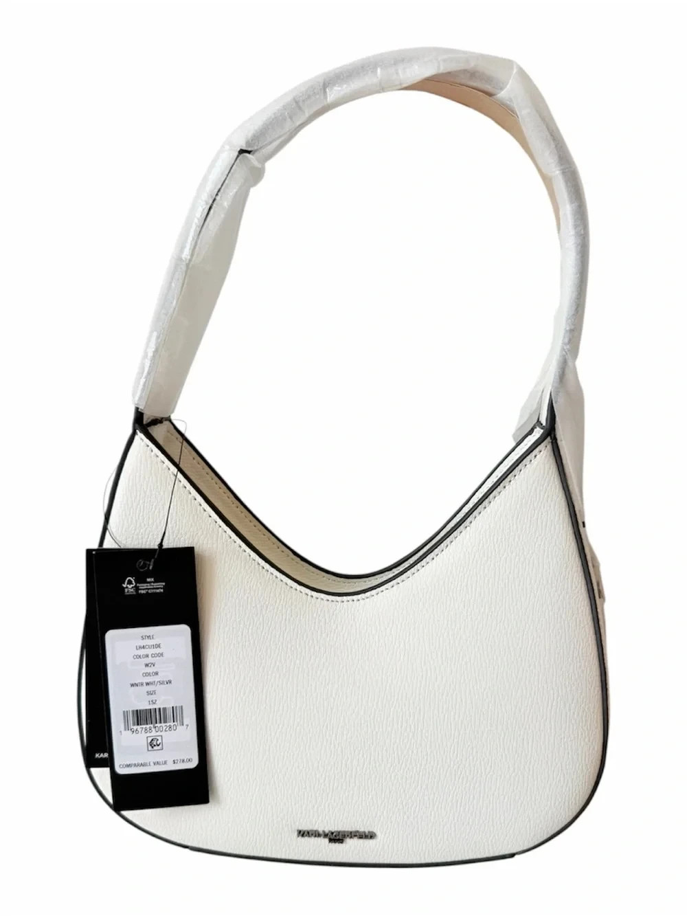 Karl Lagerfeld Paris White Desi Shoulder Handbag