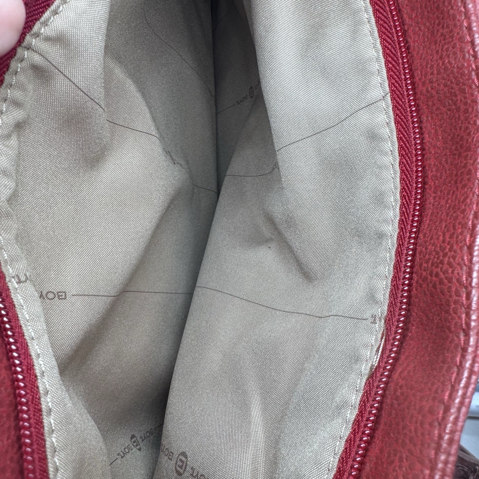 Red Boyt Leather Travel Bag With Pebbled Texture, Silver-Toned Hardware