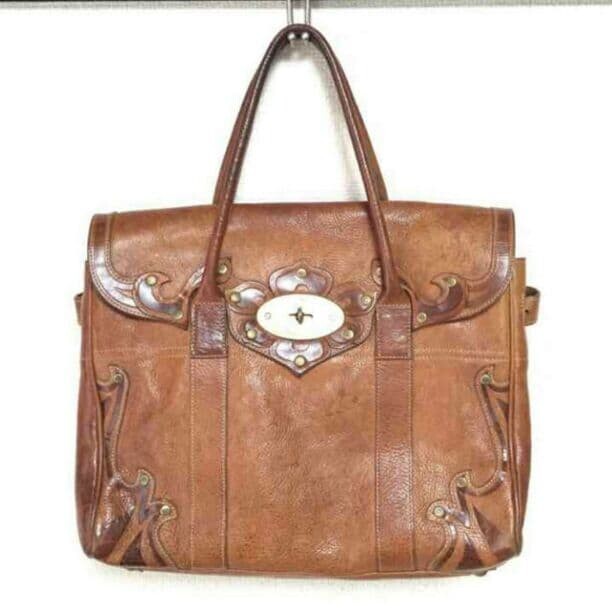 Mulberry Vintage Leather Brown Top Handle Business Bag Dust Bag Auth