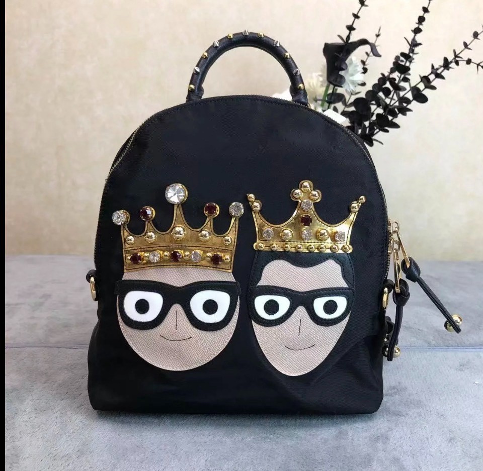 DOLCE & GABBANA Fabric Backpack Crown Patch Applique Authentic w/ COA