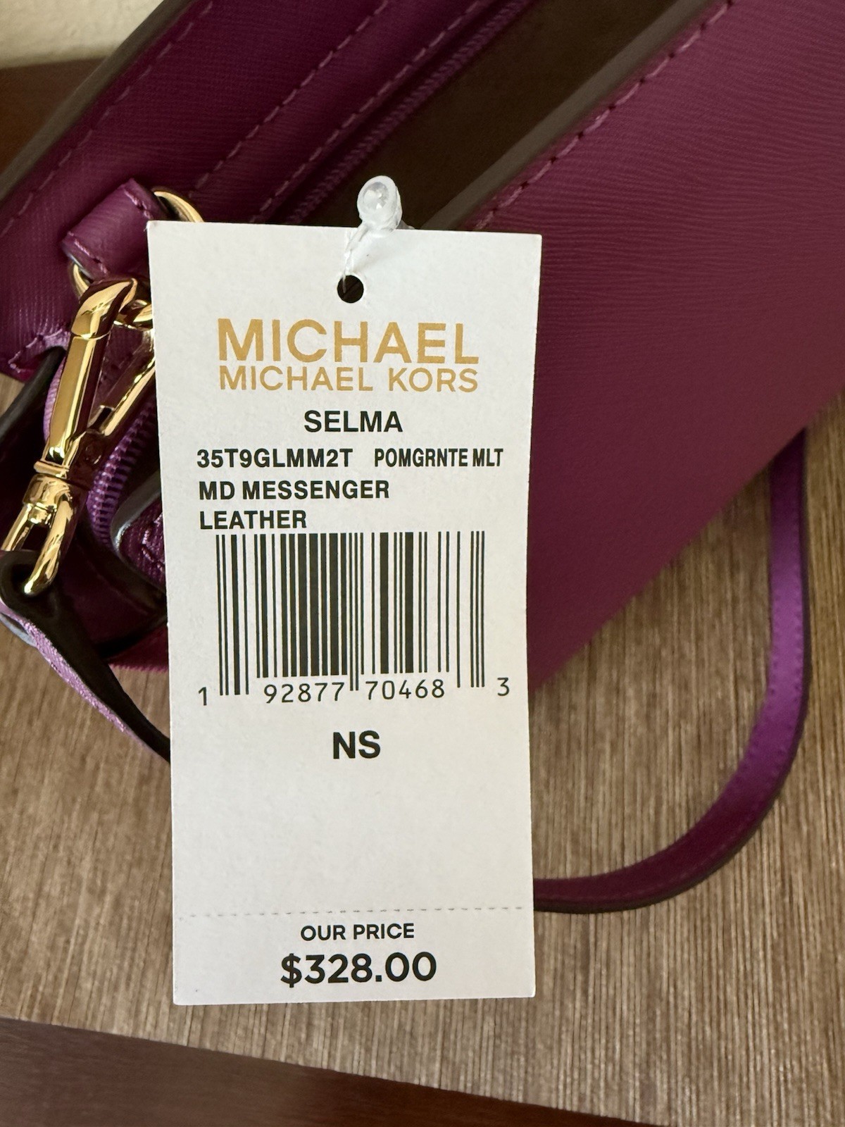 Michael Kors Selma Medium Saffiano Leather Crossbody Bag Pomegranate Multi