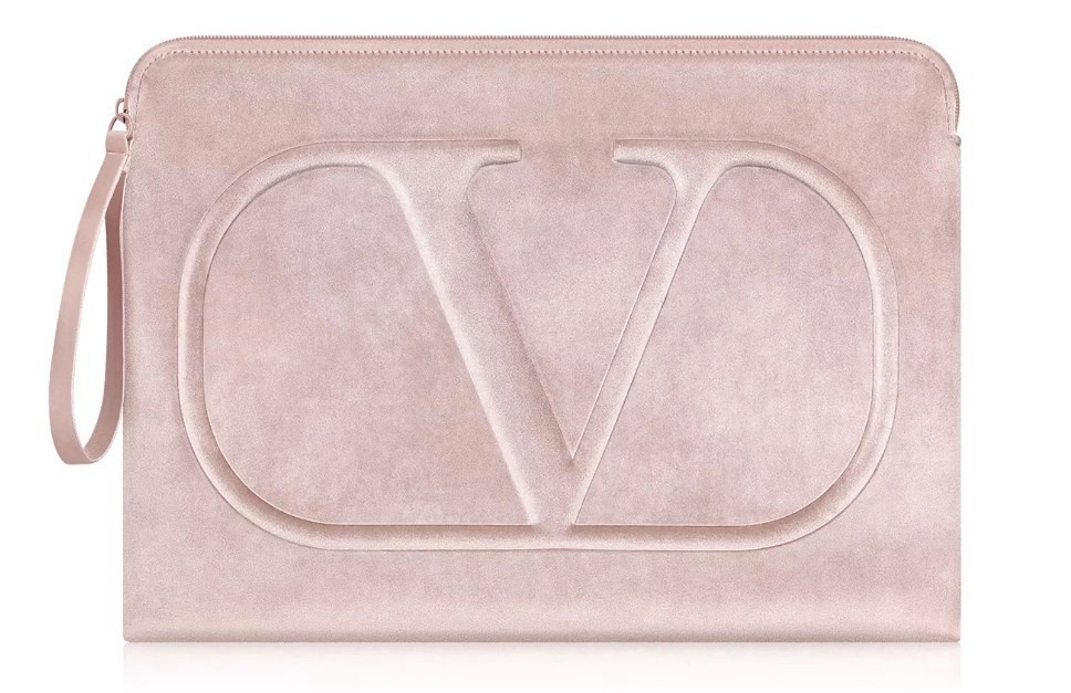 Valentino V Logo Signature Beige Nude Laptop Computer Pouch Case sleeve