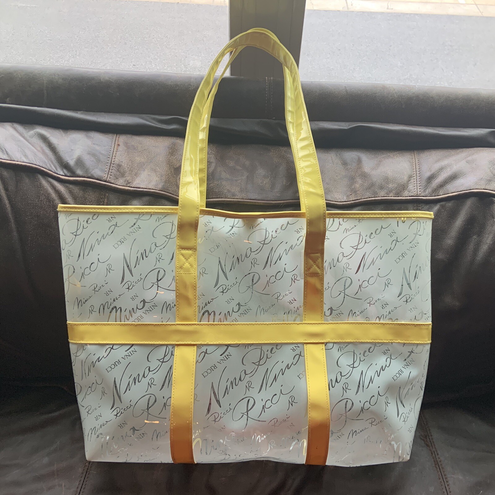 Nina Ricci Frosted Clear & Yellow Plastic Tote