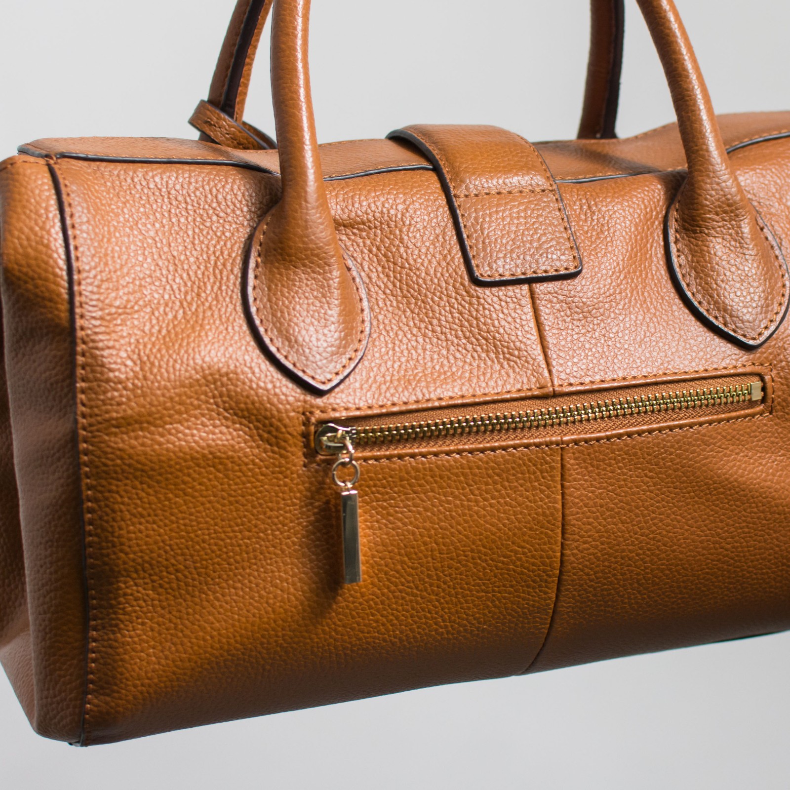 Leather Bowling Bag Brown Wittchen Structured Handbag