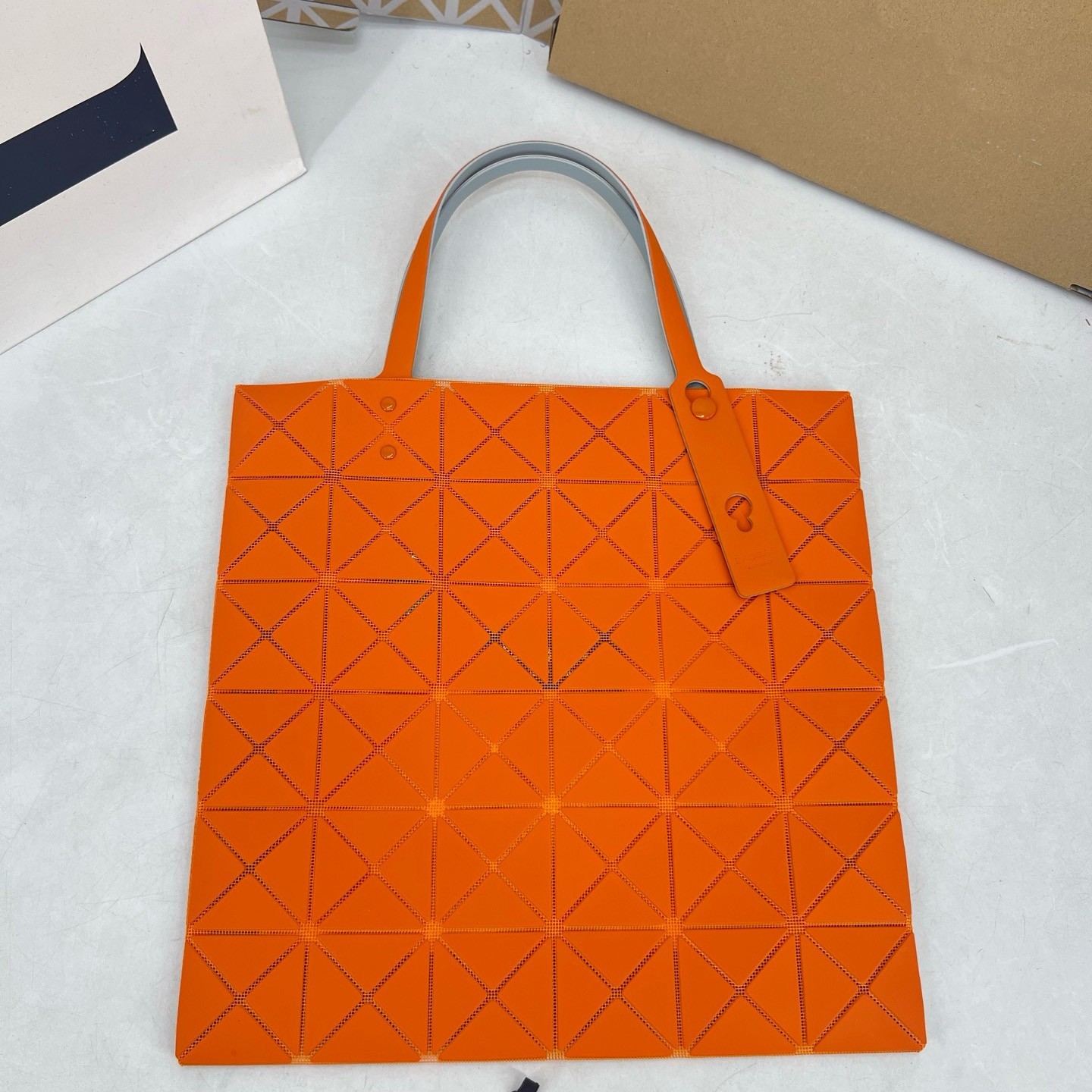 B A O Bag Leather-Like Matte Tote 2-Tone Design Soft Luster Finish Elegant