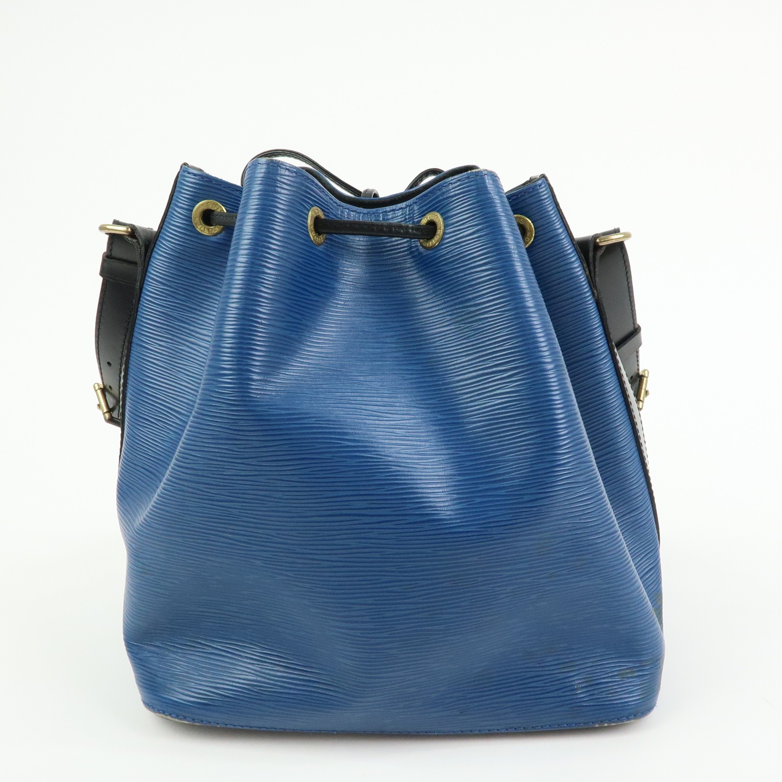 Louis Vuitton Epi Petit Noe Bicolor Shoulder Bag Blue Noir Ｍ44152 Auth Used F/S