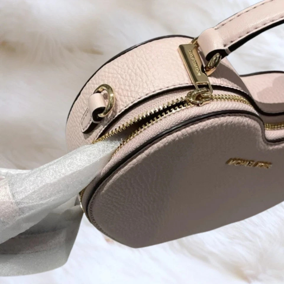 Michael Kors Jet Set Women Small Heart Crossbody Bag+Coin Purse Set Powder Blush