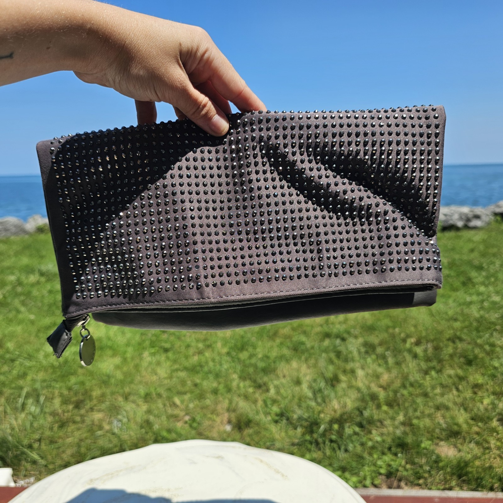 Silver Rampage Clutch (Over-flap) shiny purple