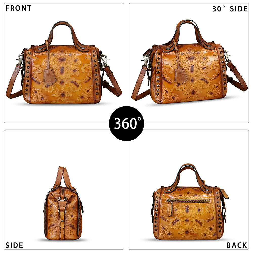 Genuine Leather Purses and Handbags Women Vintage Satchel Crossbody Shoulder Bag