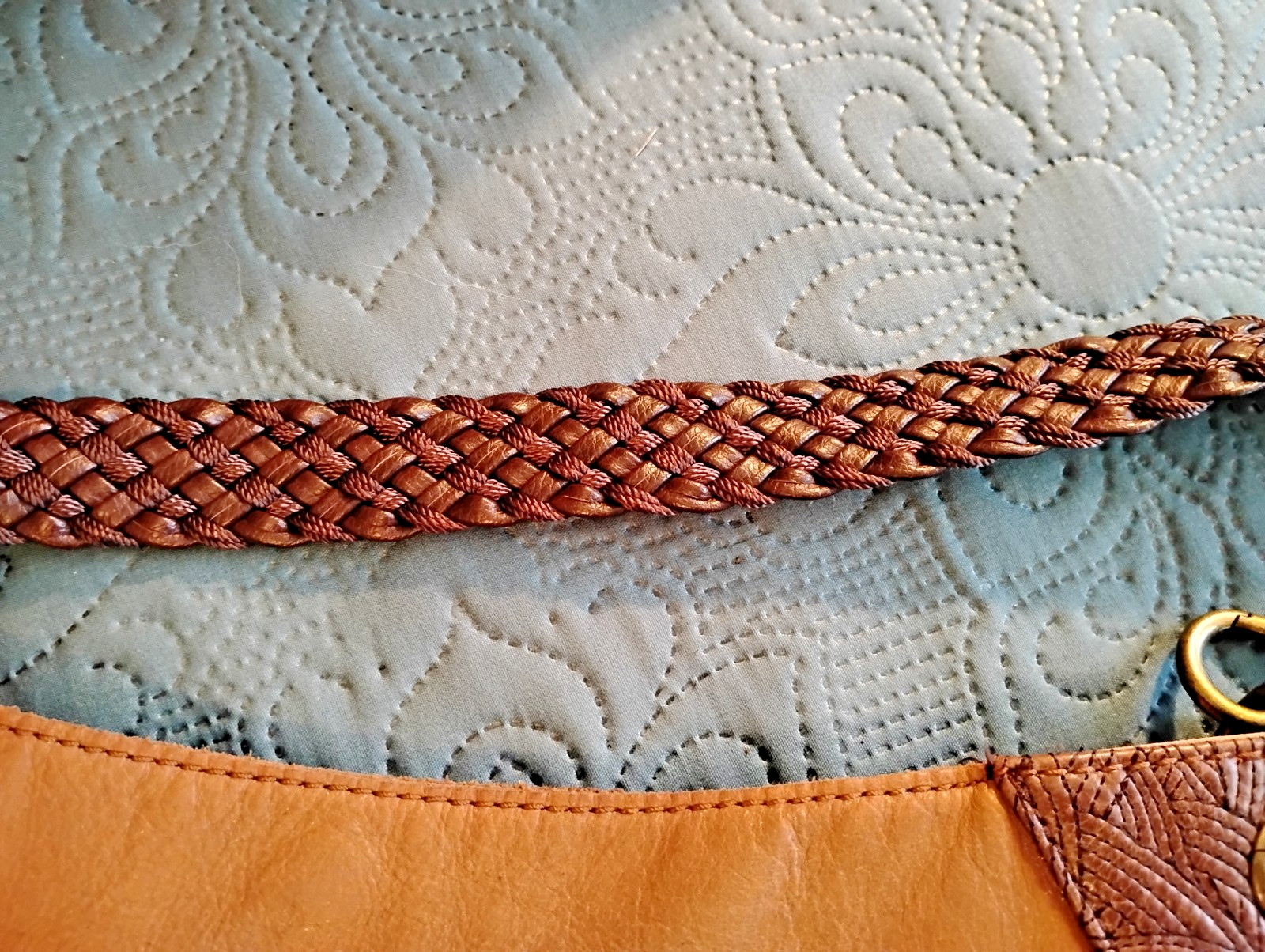 REDUCED-The Sak Indio Two Tone Brown Leather Hobo Bag Purse Braided EUC FREESHIP