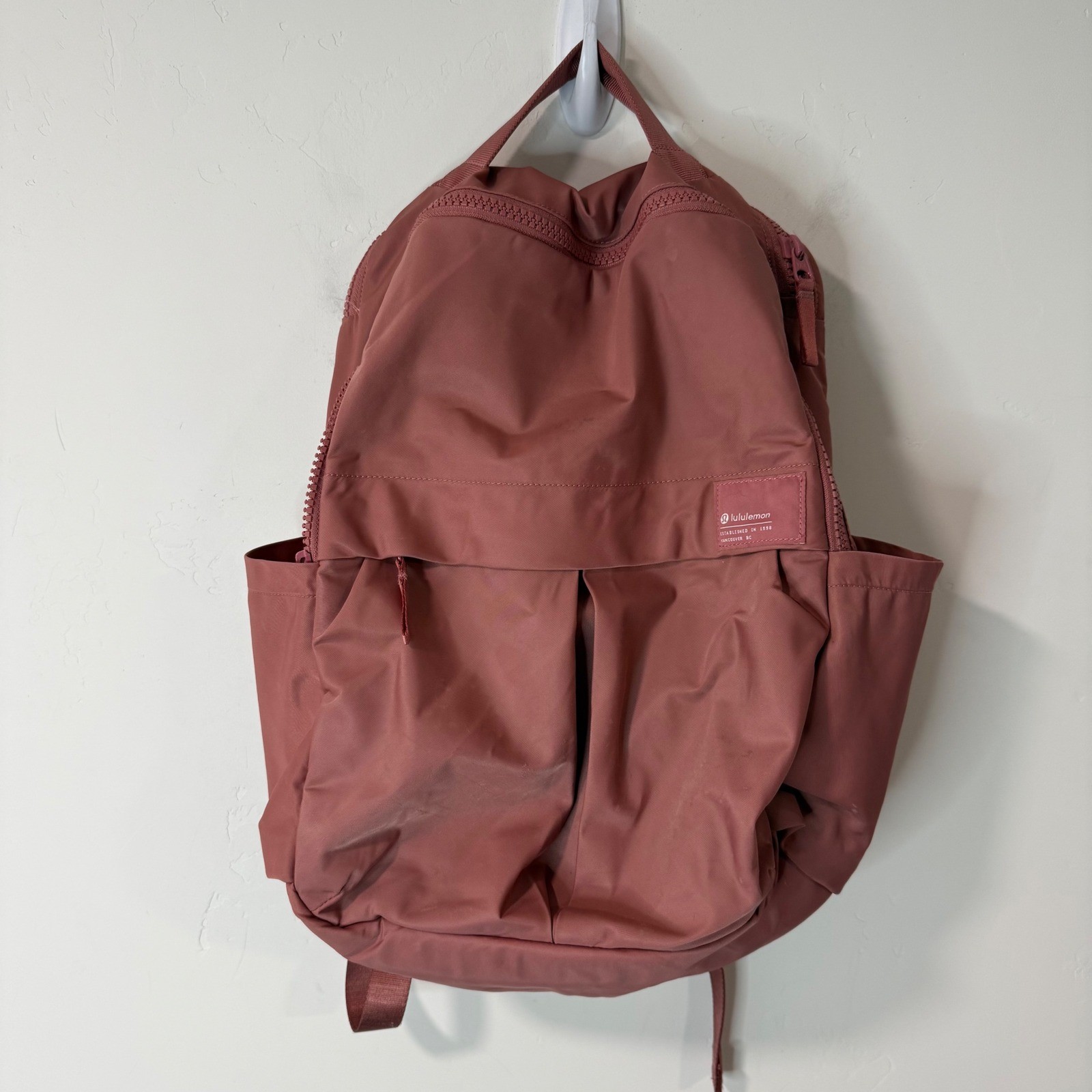 Lululemon Womens Everyday Backpack O/S Pink Good Water Repellent Nylon